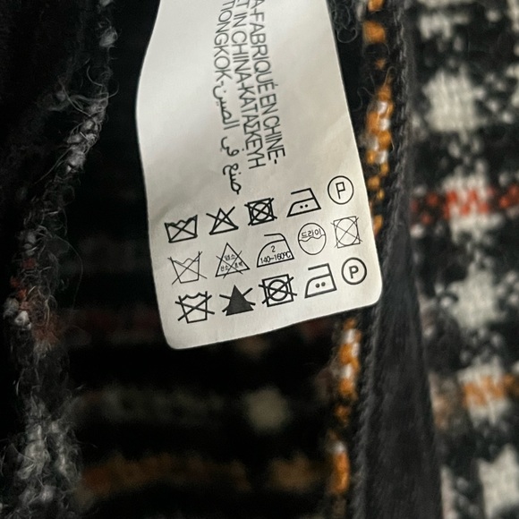 Zara Black Orange Tweed Washed Denim Fall Over-shirt Jean Jacket - Picture 10 of 11
